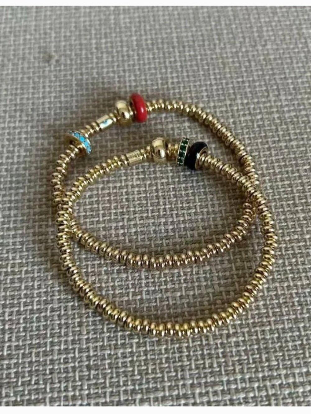 *Set* Roxane Assoulin The Slider Bracelet Duo Black/Orange - Picture 5 of 5